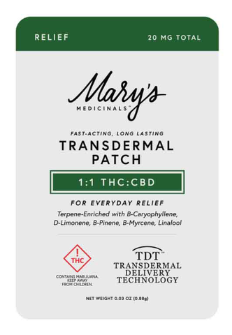 Marys Medicinals-Transdermal-Patches-Relief-1ct-(10mgCBD:10mgTHC)