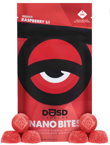 DŌSD Edibles - 100mg 1:1 Nano Bites - Red Raspberry