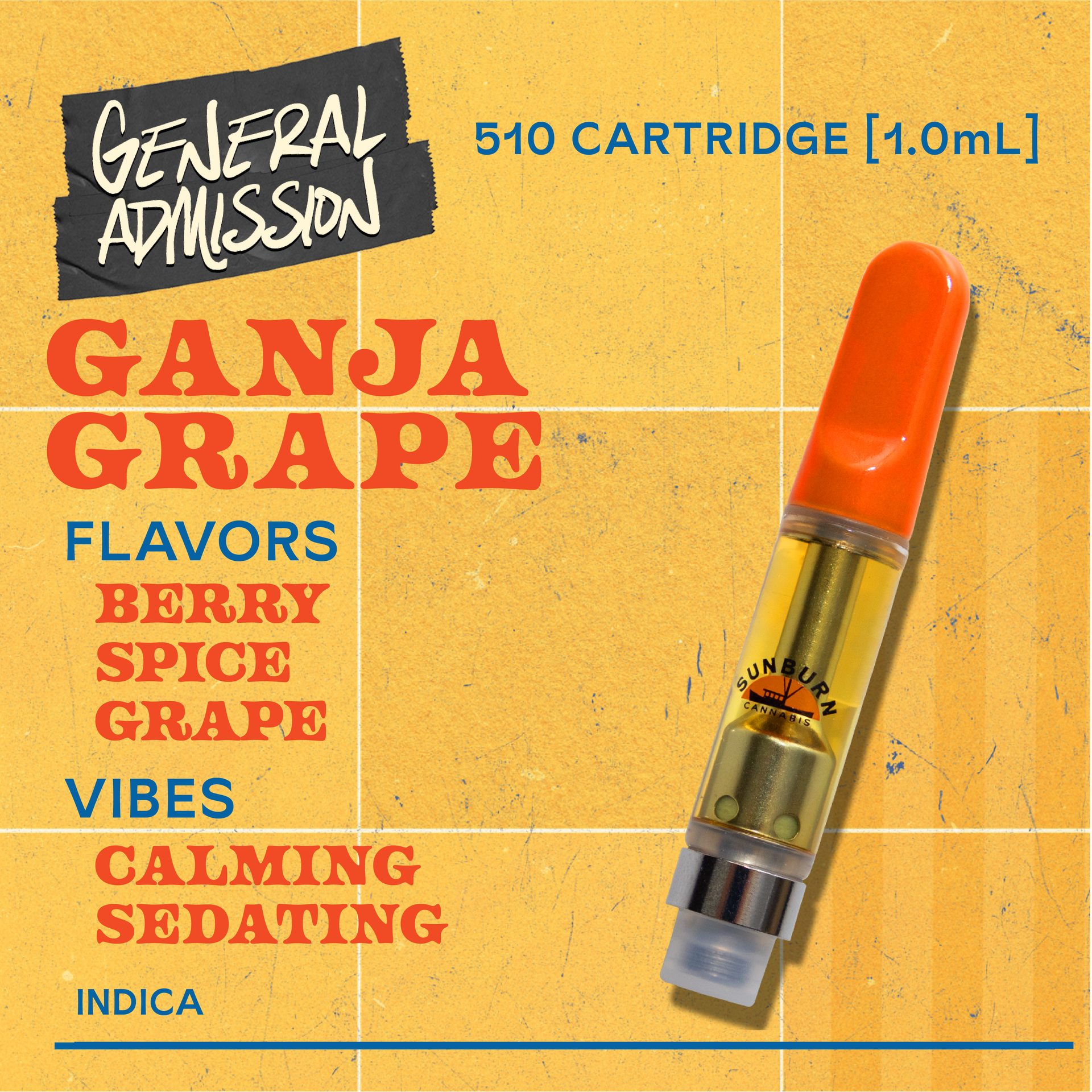 Distillate 1g Vape Carts - Ganja Grape Cartridge