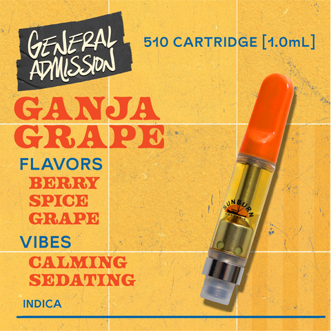 General Admission - Distillate 1g Vape Carts - Ganja Grape Cartridge