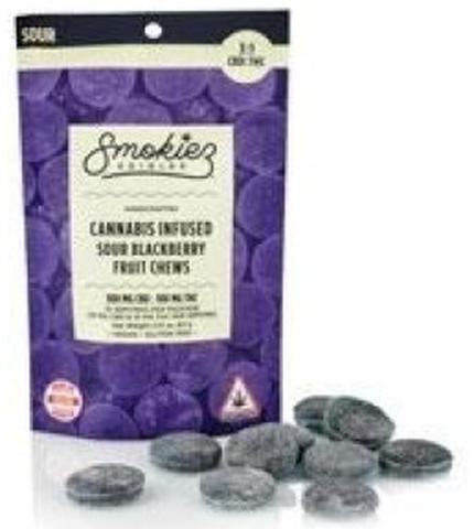 Sour Blackberry CBD:THC 3:1 Fruit Chews - Smokiez - Edibles
