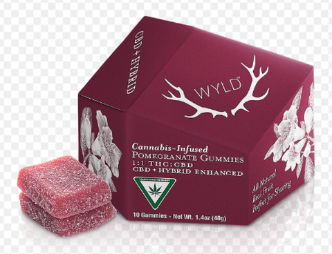 WYLD - Pomegranate 1:1 THC:CBD Gummies - 100mg - 10pk