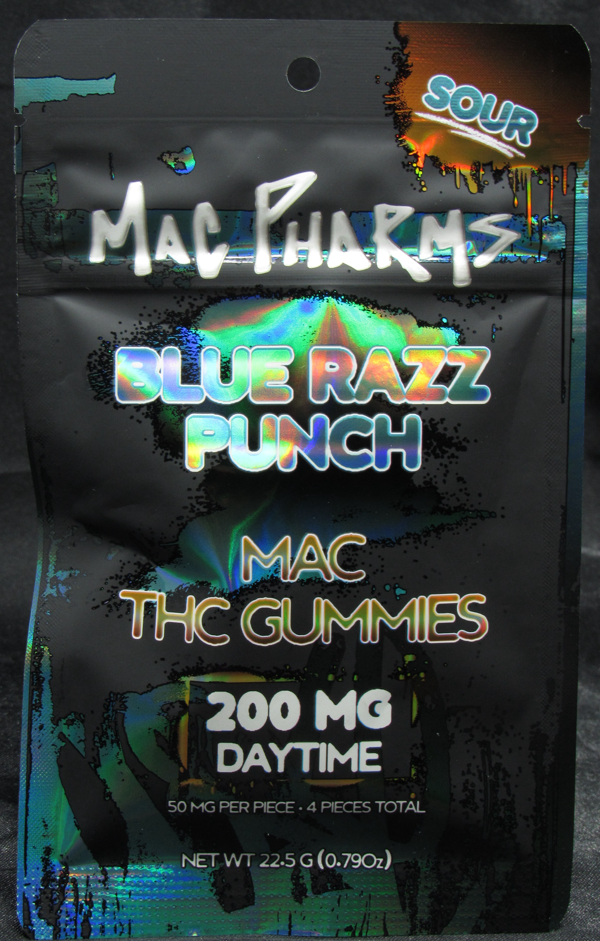 Sour Blue Raz Punch 200mg 4pk Gummy | Mac Pharms