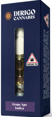 Grape Ape - Dirigo Cannabis - Distillate Cart - 1g
