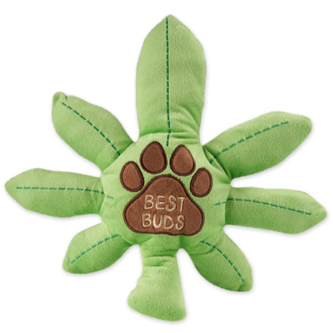 Stoned Puppy Plush Squeaky Dog Toy - Best Buds