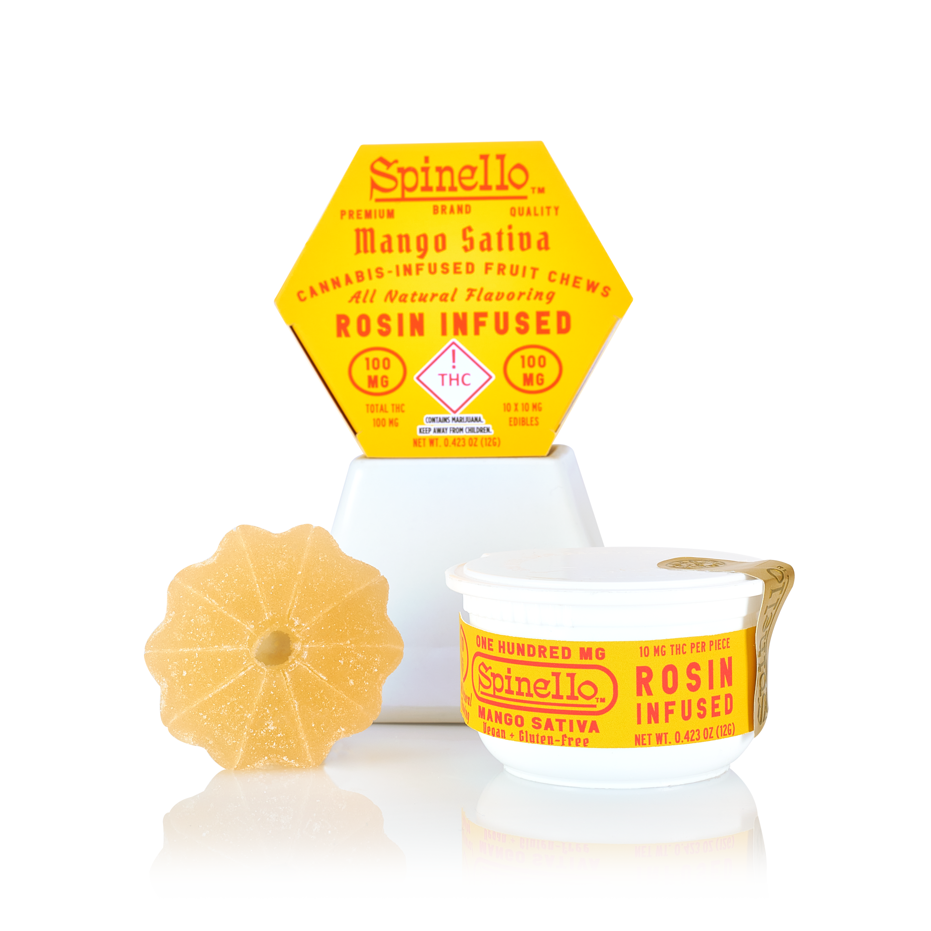 Spinello Rosin Gummy Mango Sativa 100mg (REC)