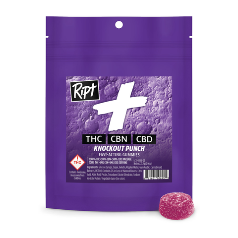 Ripple Ript Plus Gummies | Knockout Punch CBD:CBN 100mg Rec