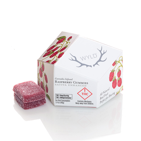 Wyld Raspberry Gummies | Sativa 100mg Rec