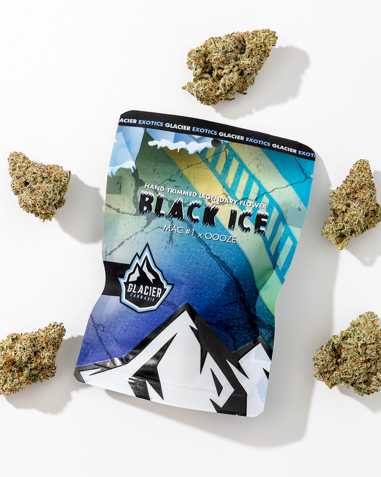 Glacier Flower (C) - Black Ice - 3.5g