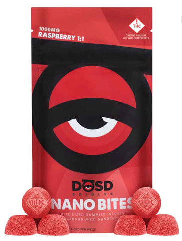 DŌSD Edibles - 1000mg 1:1 Nano Bites - Red Raspberry