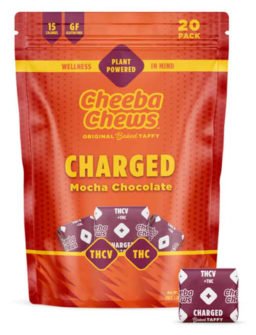 Cheeba Chews Wax Wrap - 20-Pack Mocha Chocolate THCV Charged Taffy | 100mg THC : 50mg THCV