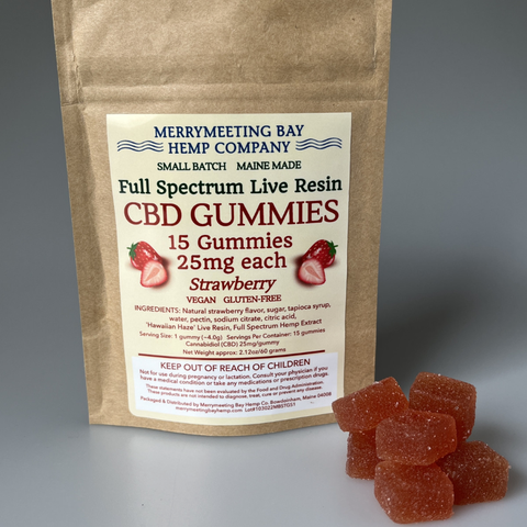Real Fruit Gummies -Strawberry 375mg CBD 15 pieces/25 mg. per piece