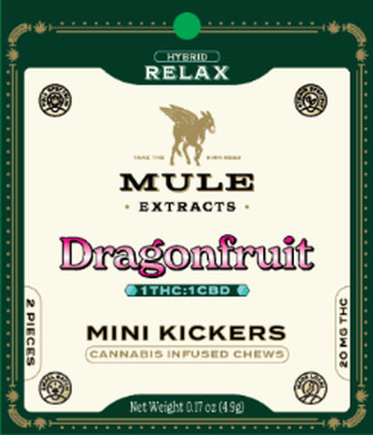 Dragonfruit Hybrid 1:1 THC:CBD 2pk Mini Kickers Gummy