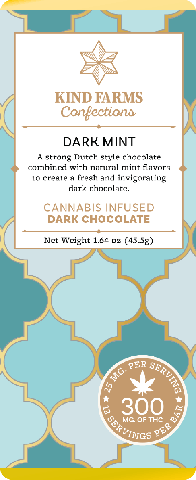 Dark Mint Bar 200mg THC - Kind Farms Confections