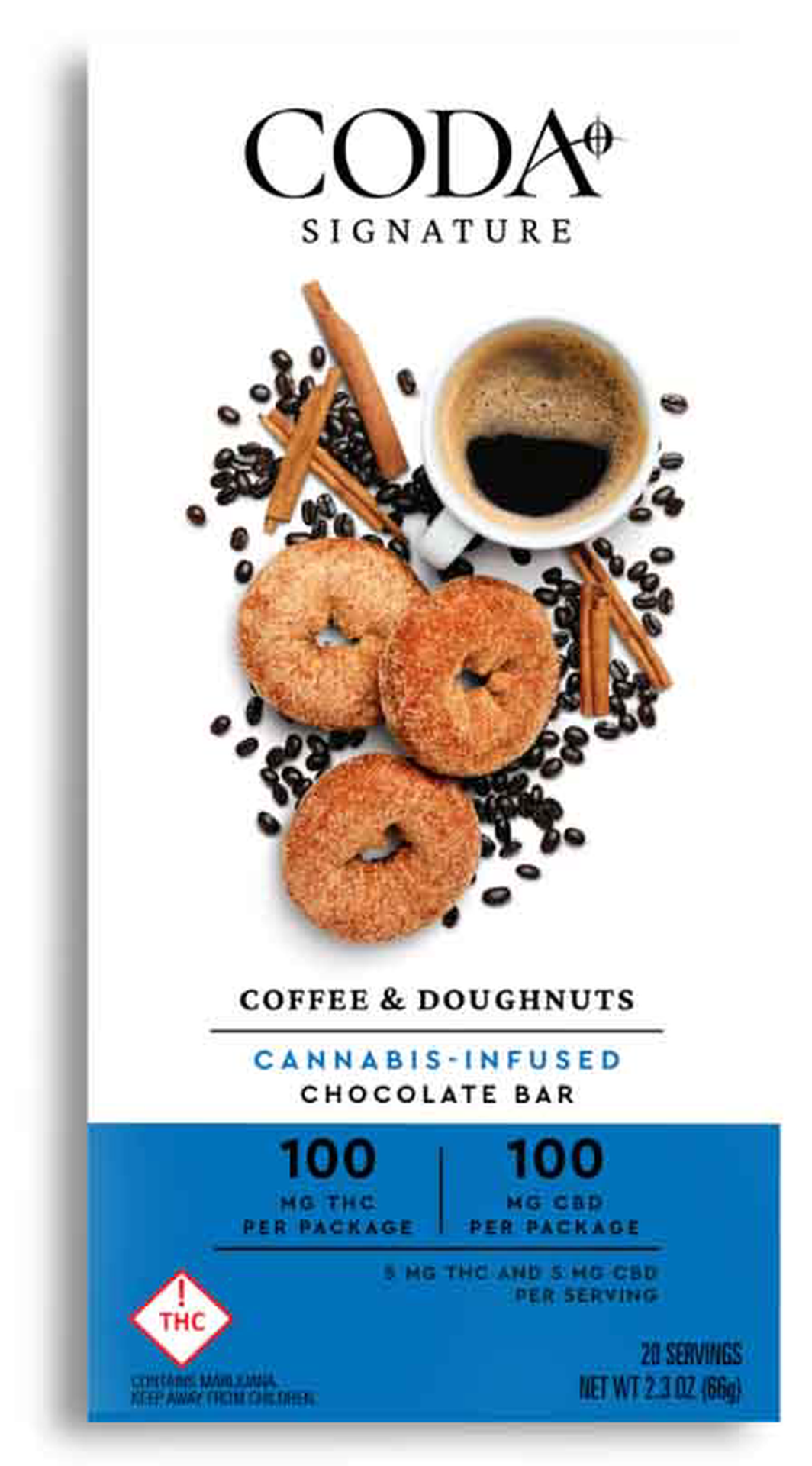 Coda Bars | 100mg THC/CBD 1:1 | Coffee & Doughnuts