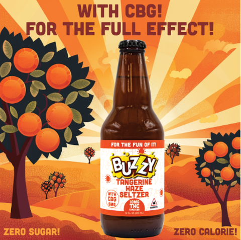 Tangerine Haze Seltzer - Buzzy - Edibles -10mg THC: 5mg CBG