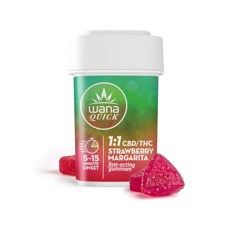 Wana Quick Gummies | Strawberry Margarita 1:1 100mg Rec