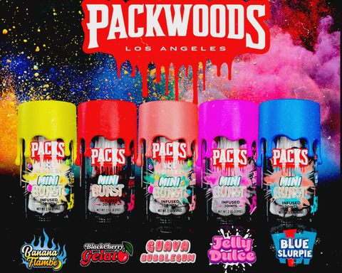 PACKS - GUAVA BUBBLEGUM WITH BANANA CREAM BURST - .50g 5PK HASH ROSIN JOINTS