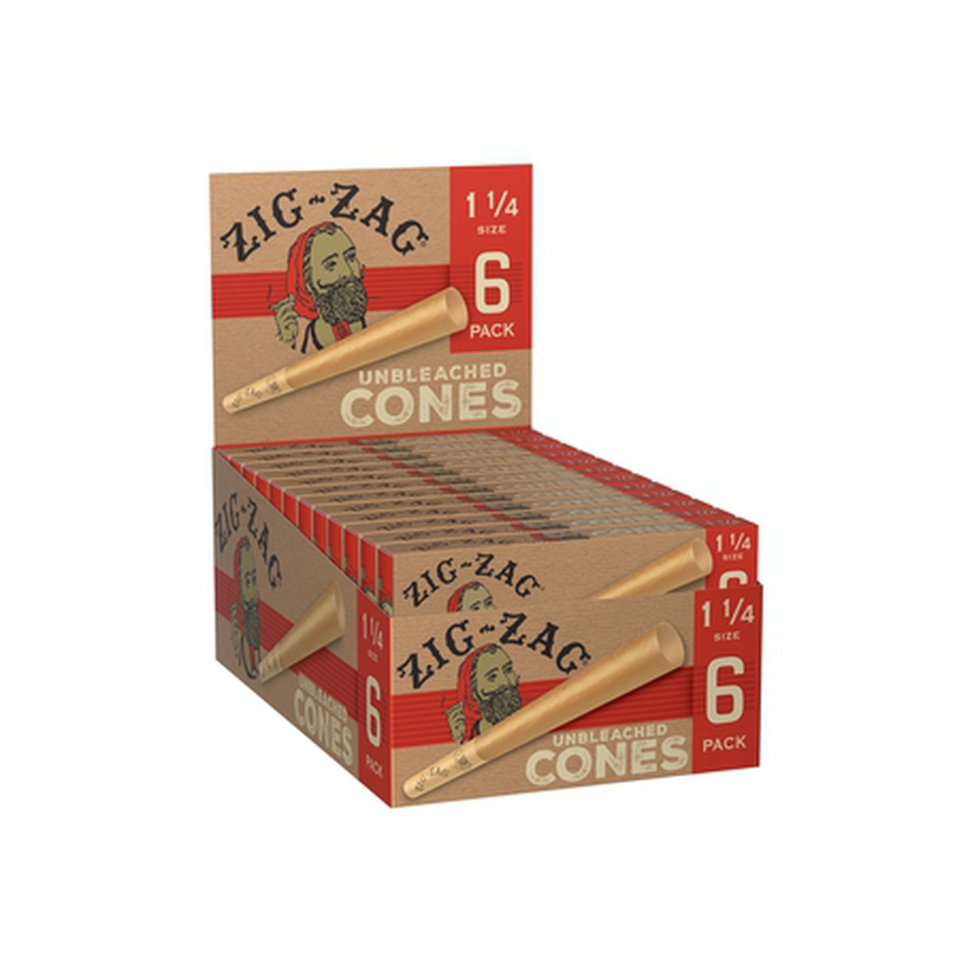 Accessory | Cones/Papers/Wraps | - LB | Zig-Zag Unbleached Cones | 6pk | 1 1/4"