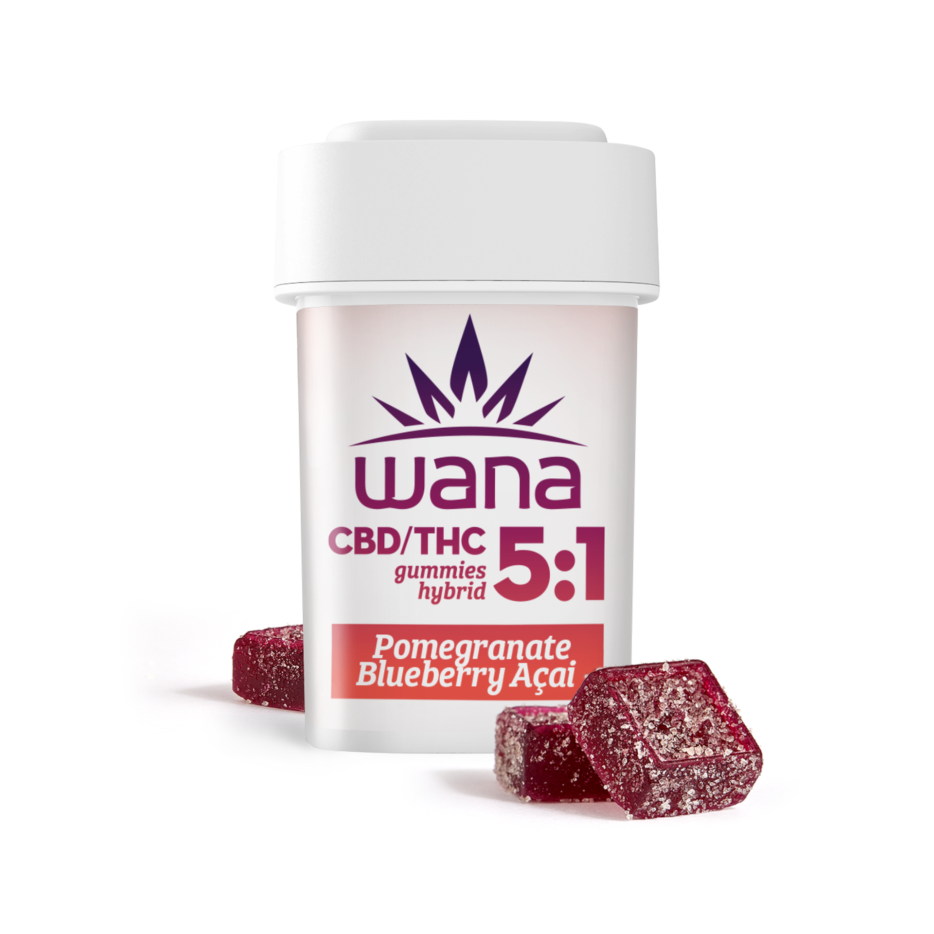 Wana Gummies - Sour Pomegranate Blueberry Acai CBD 5:1