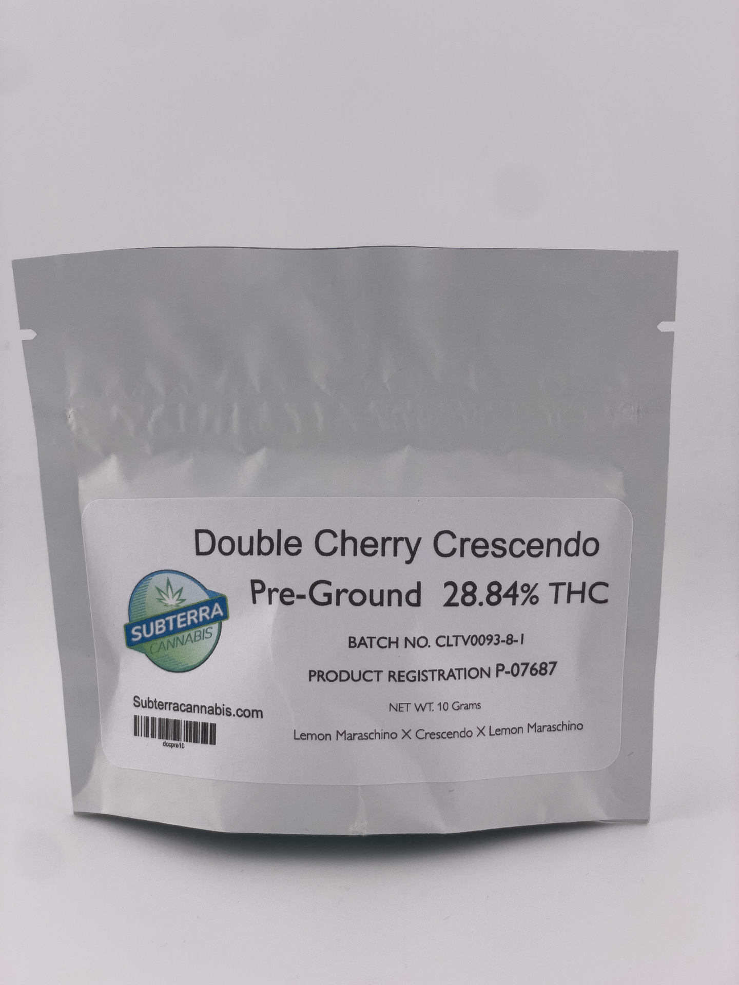 Subterra Cannabis Flower - Double Cherry Crescendo Pre-ground