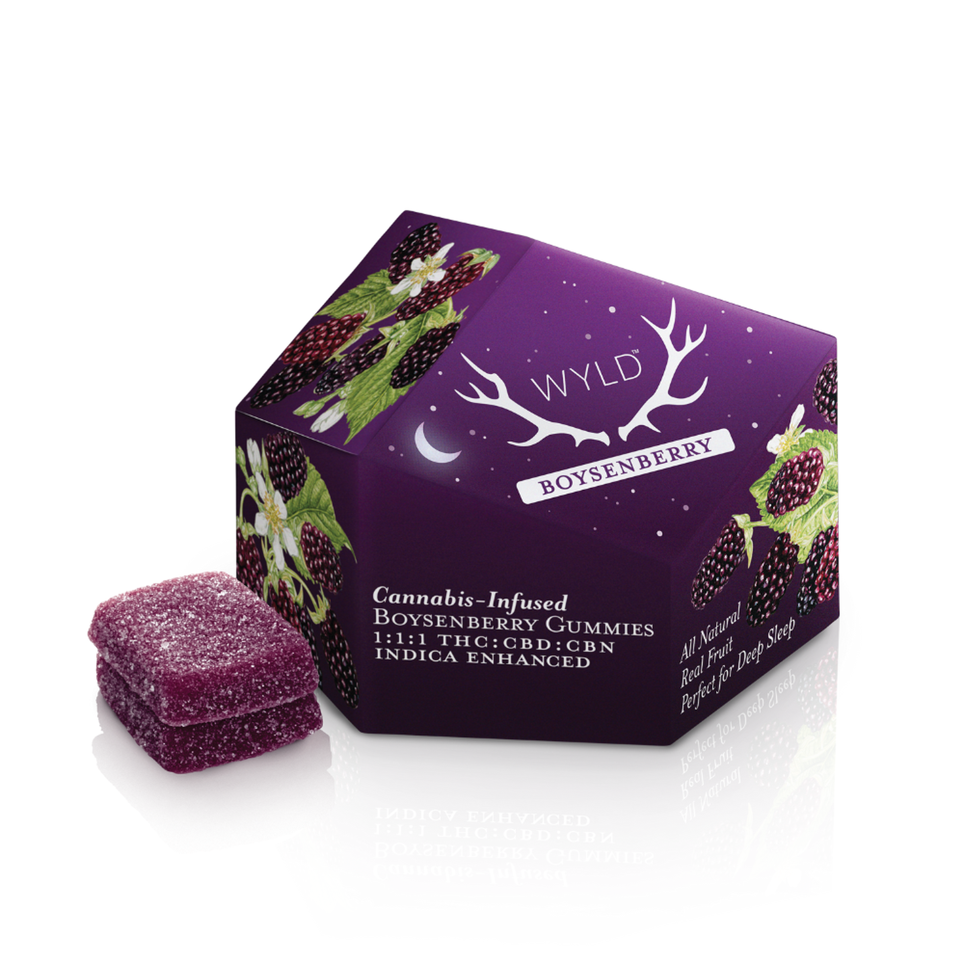 100mg Gummies | Wyld - | (I) Boysenberry 1:1:1 THC:CBD:CBN