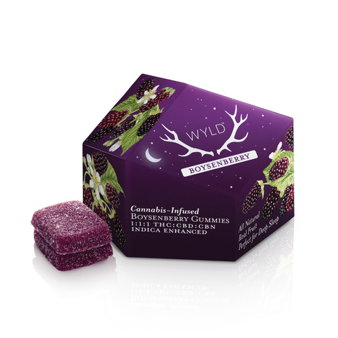 100mg Gummies | Wyld - | (I) Boysenberry 1:1:1 THC:CBD:CBN