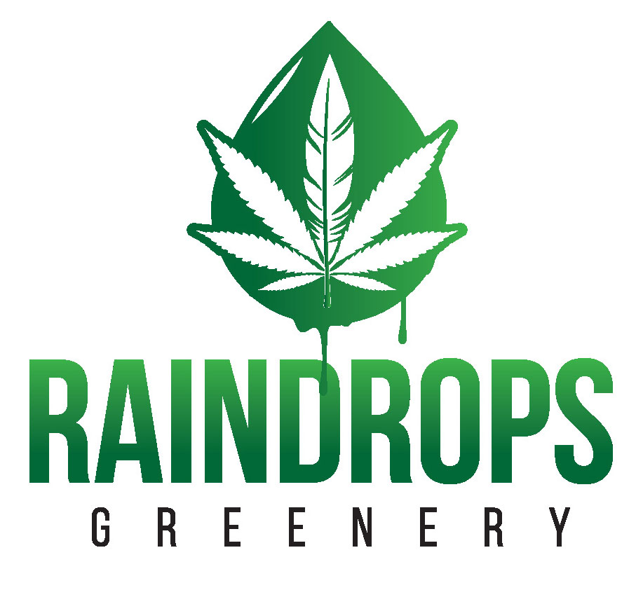 Raindrop's Greenery's store logo.