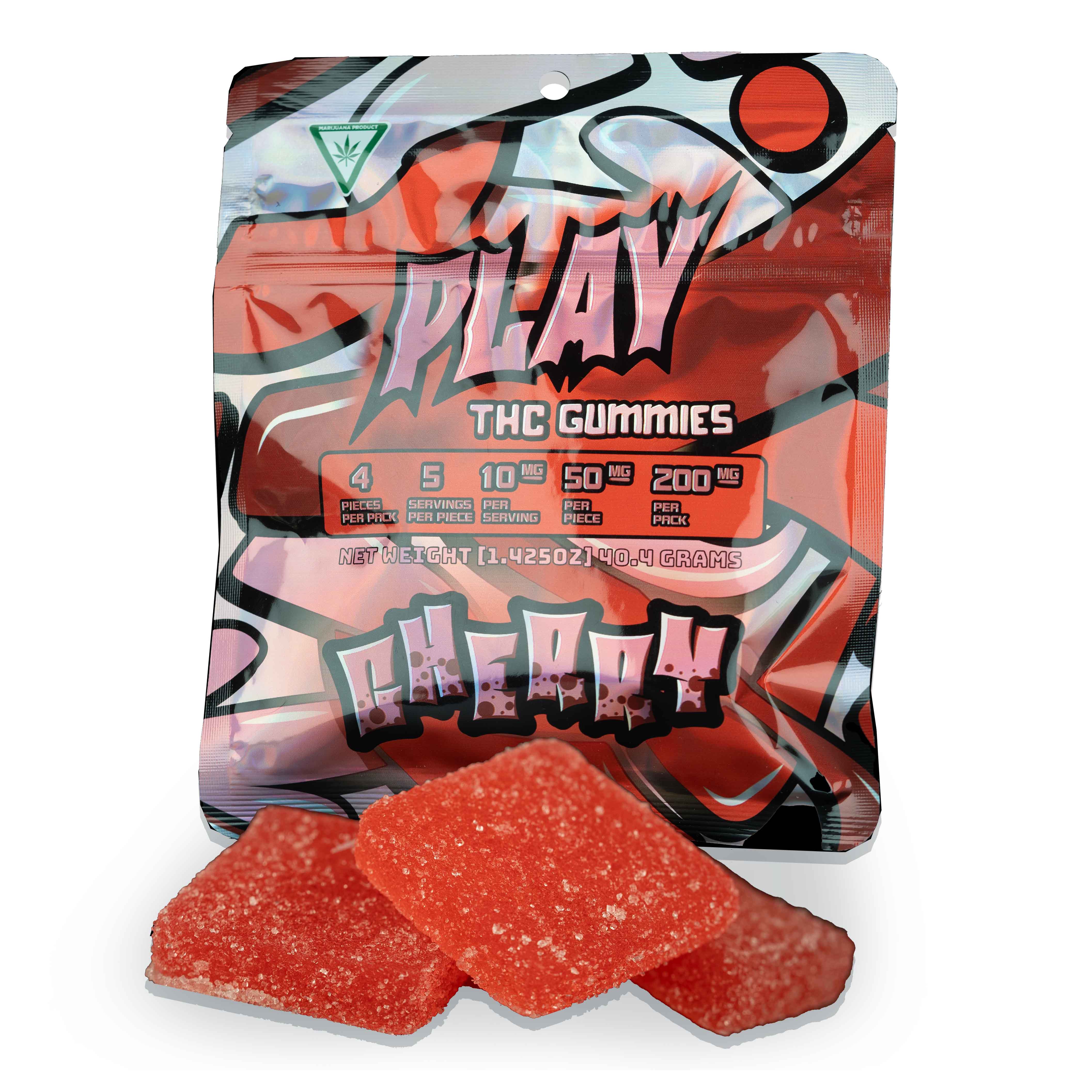 Play - Cherry Gummies 4pk 200mg