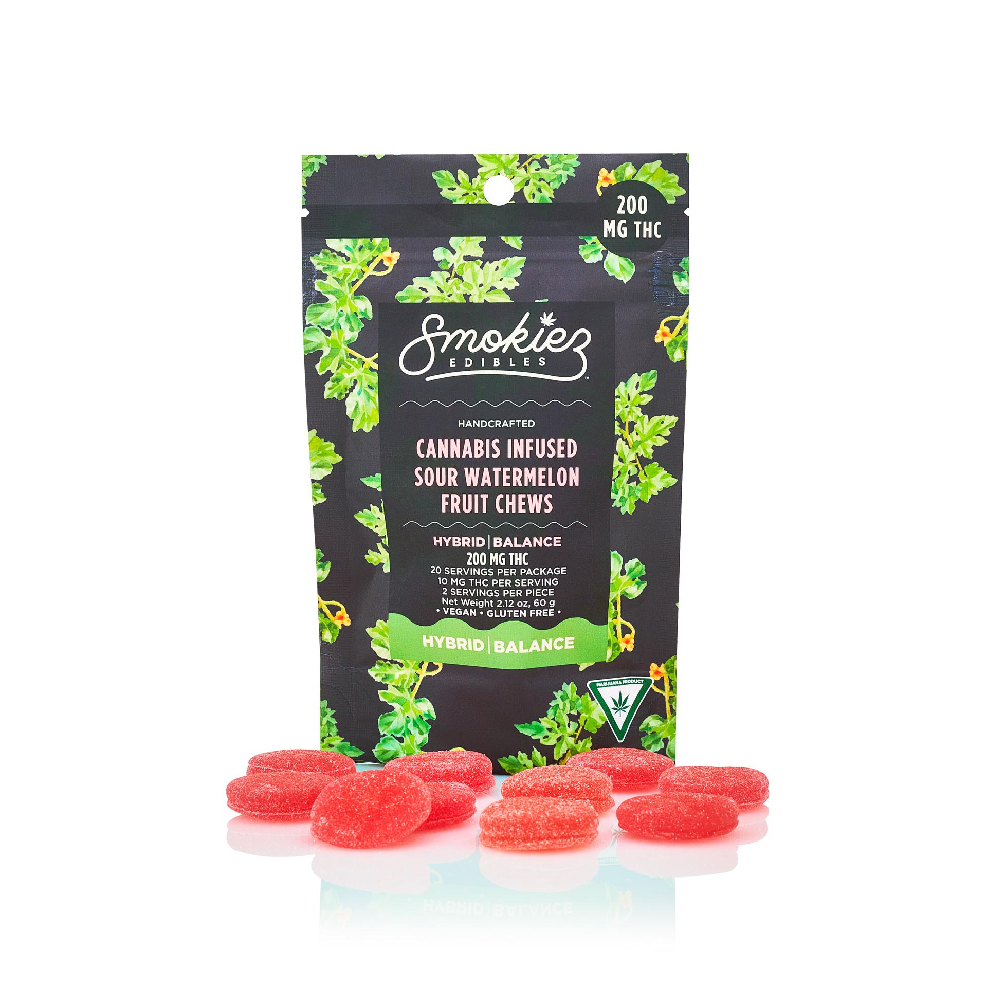Smokiez - Sour Watermelon Fruit Chews Gummies 200mg