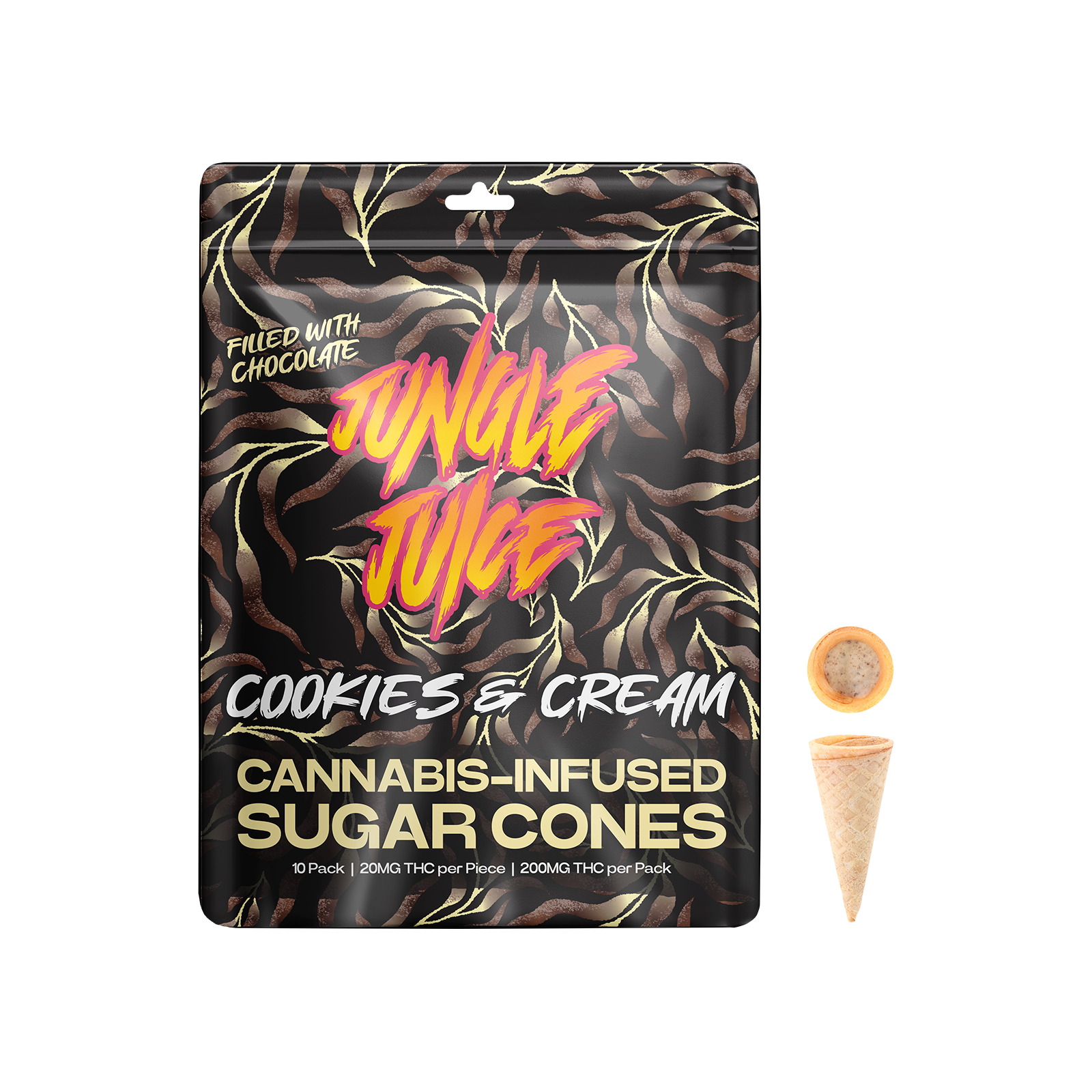 Jungle Juice - Cookies and Cream Sugar Cone Snacks 200mg