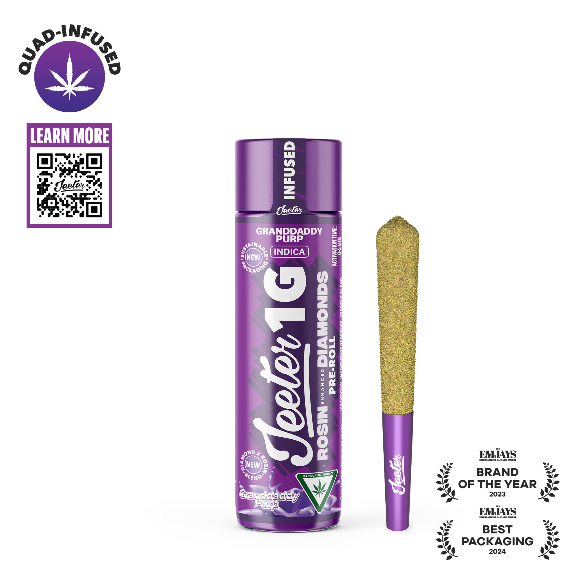 Jeeter - Granddaddy Purp Quad Infused Pre-Roll 1g