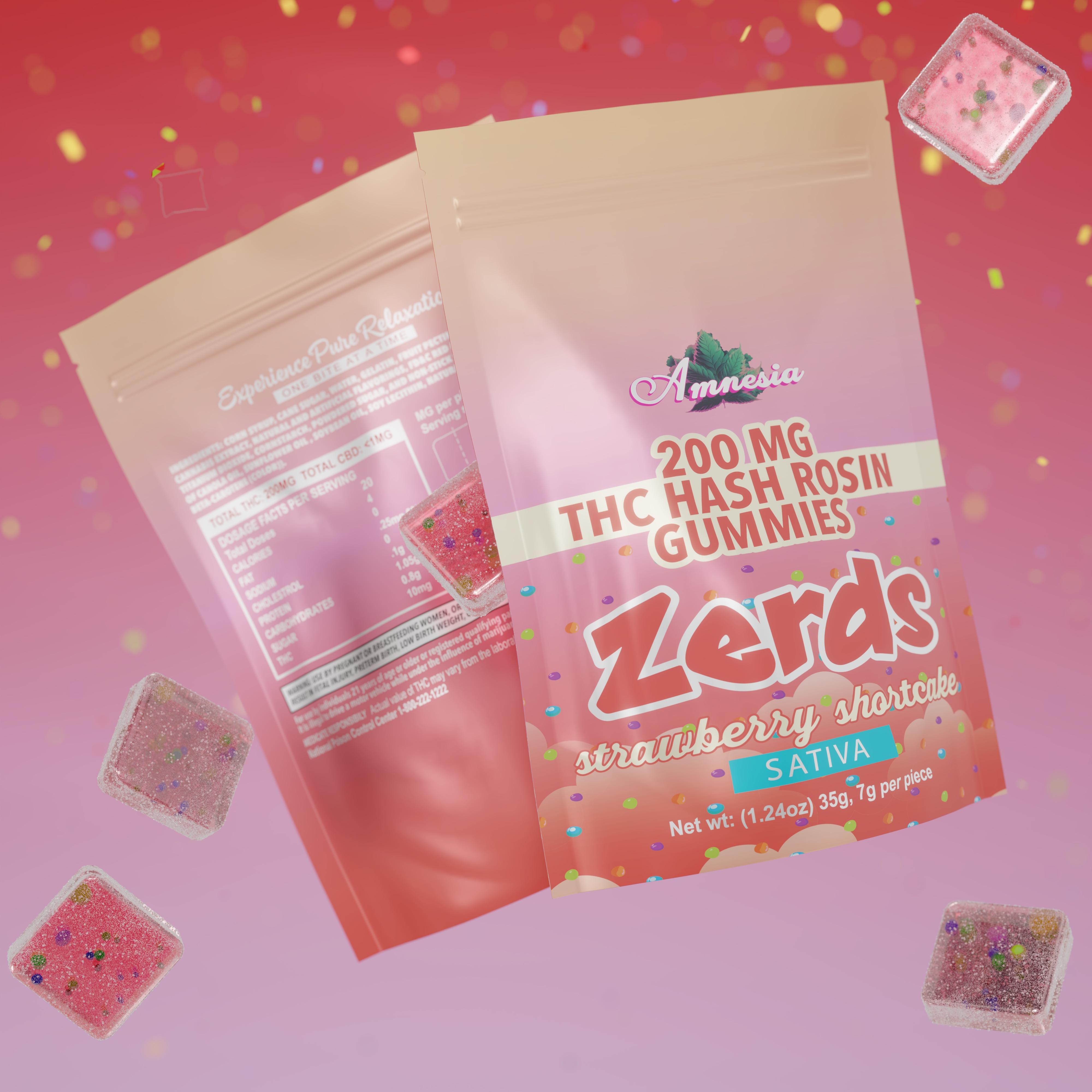 Zerds - Strawberry Shortcake Hash Rosin Gummies 5pk 200mg