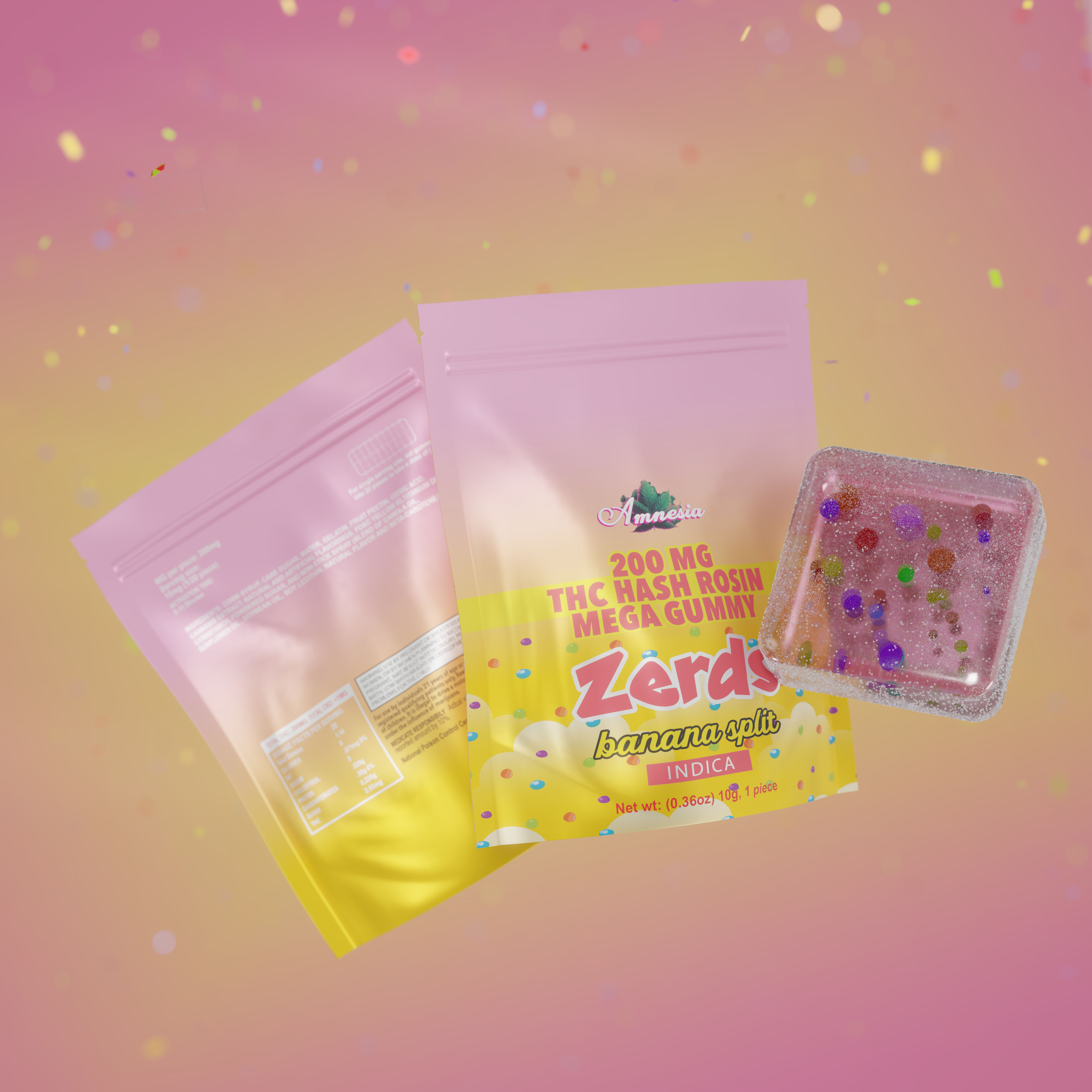 Zerds - Banana Split Hash Rosin Gummy Single 200mg