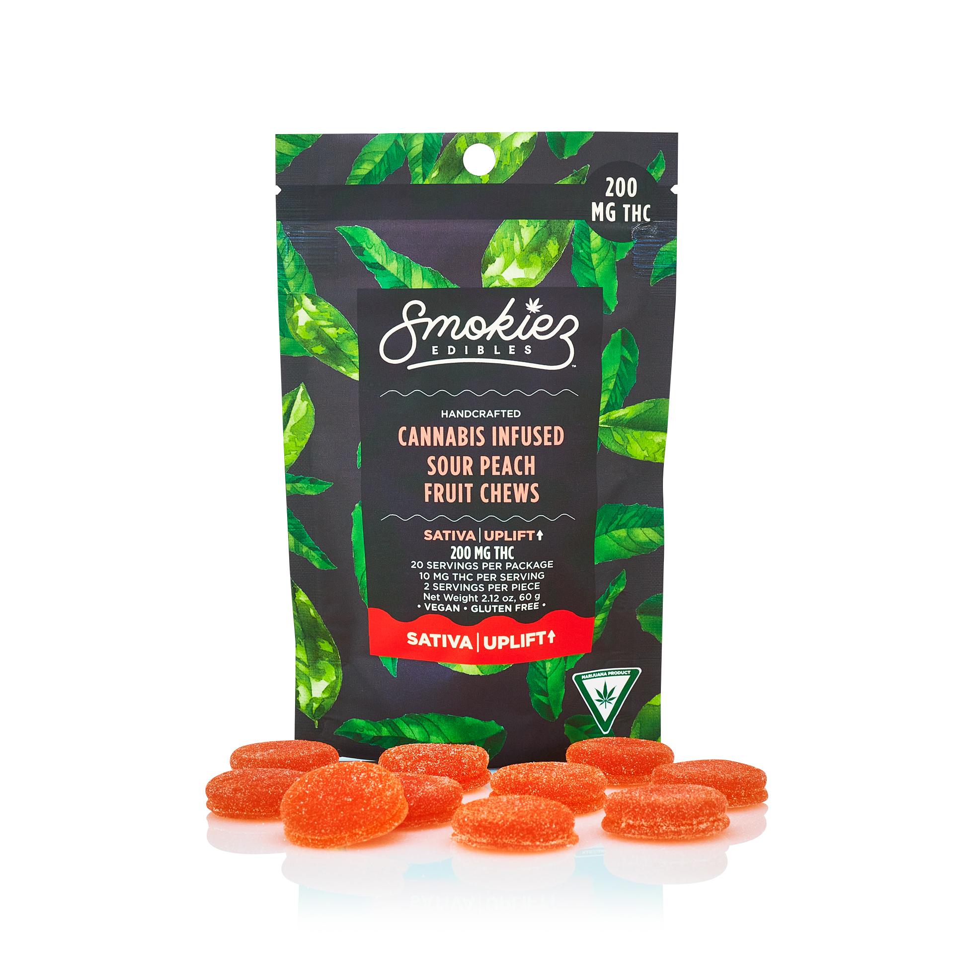 Smokiez - Sour Peach Fruit Chews Gummies 200mg