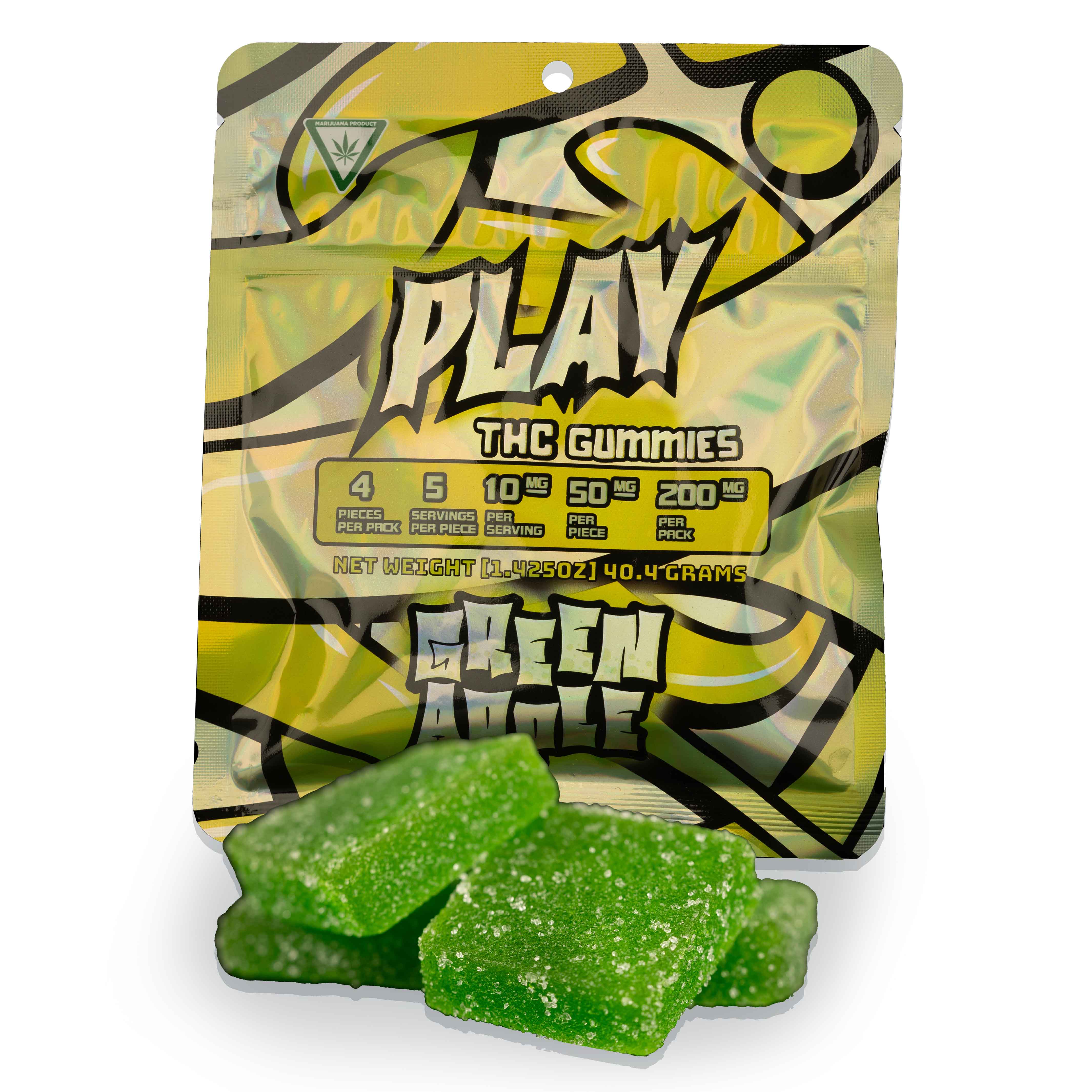 Play - Green Apple Gummies 4pk 200mg