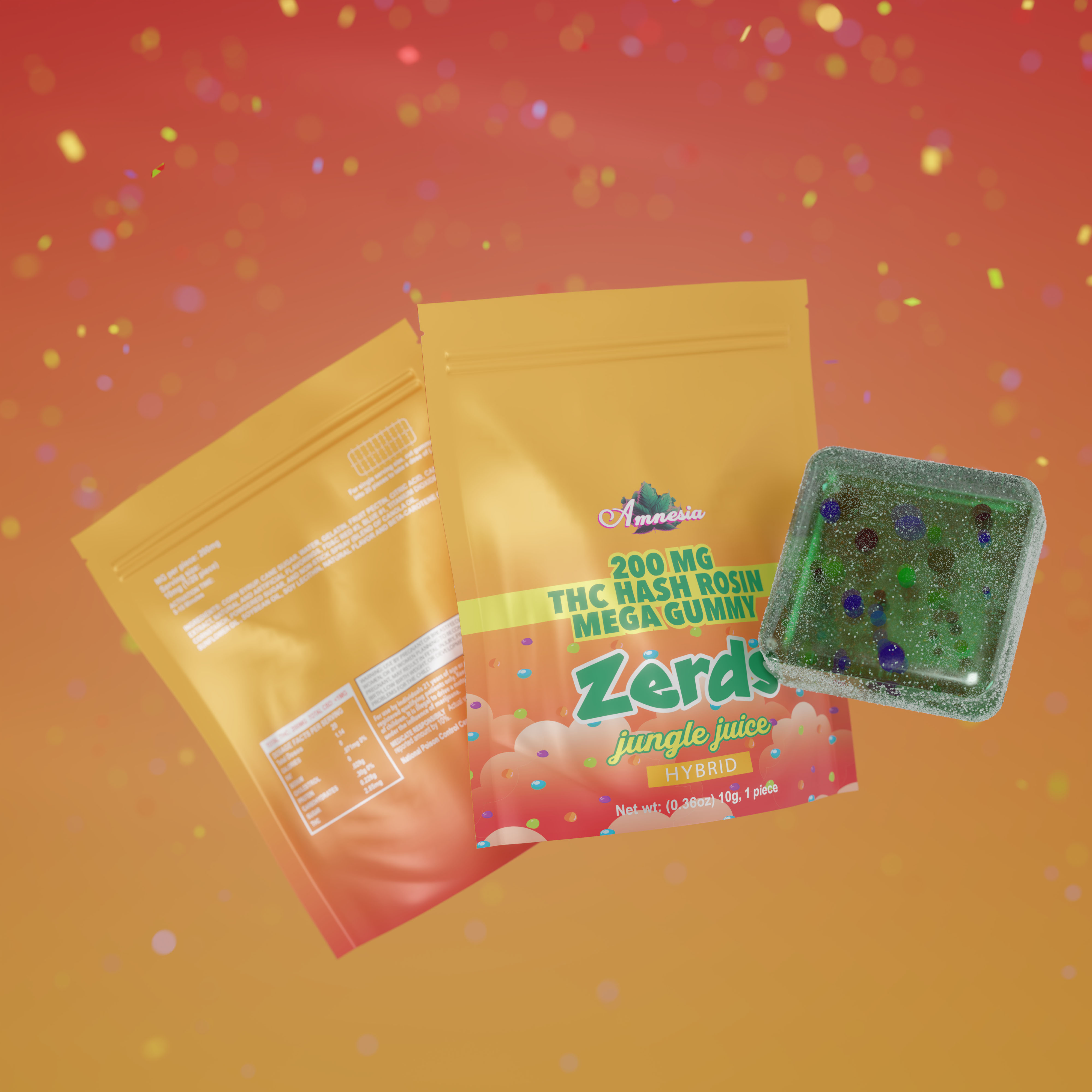 Zerds - Jungle Juice Hash Rosin Gummy Single 200mg