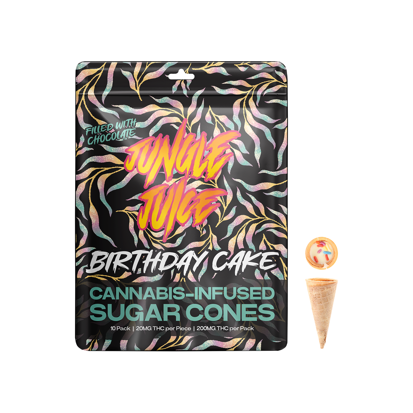 Jungle Juice - Birthday Cake Sugar Cone Snacks 200mg
