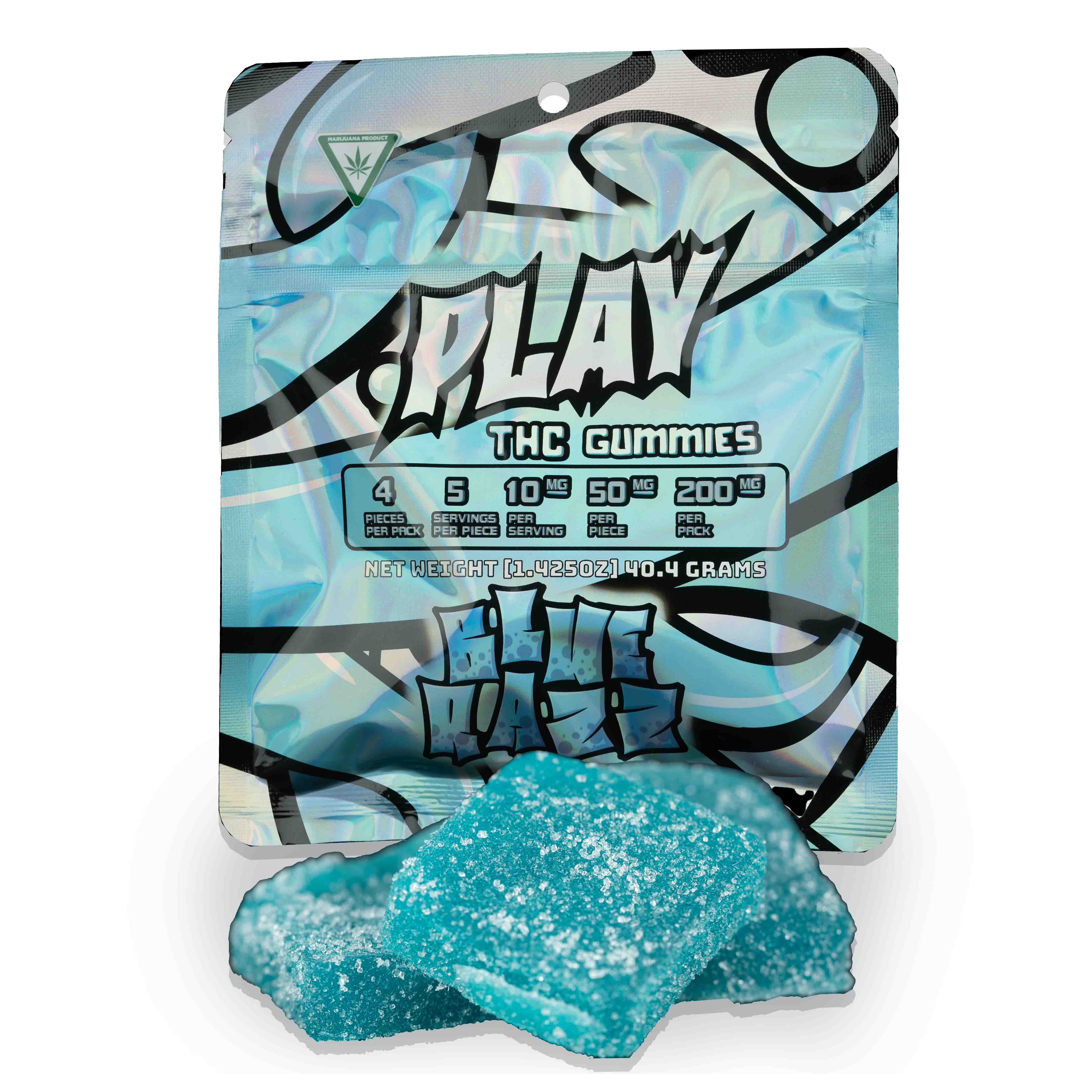 Play - Blue Raspberry Gummies 4pk 200mg