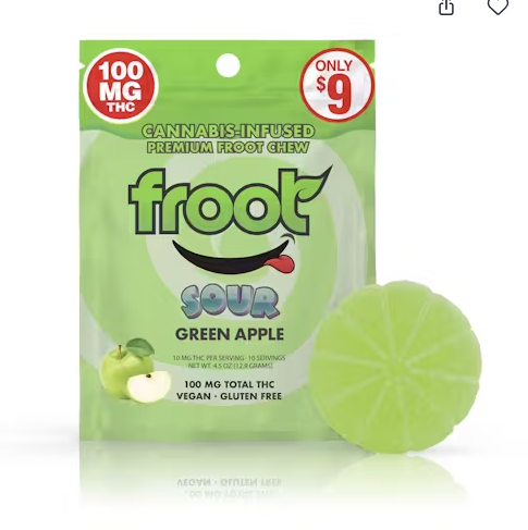 Froot Sour Green Apple 100mg Single Gummy