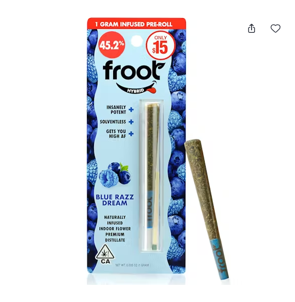 Froot Blue Razz Dream Infused 1g Preroll