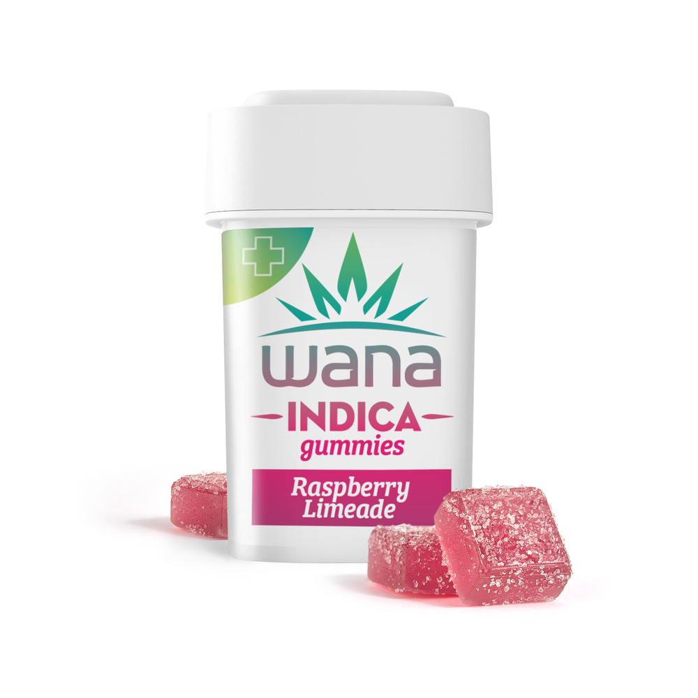 Wana Classic Gummies | Indica Raspberry Limeade 1000mg Med
