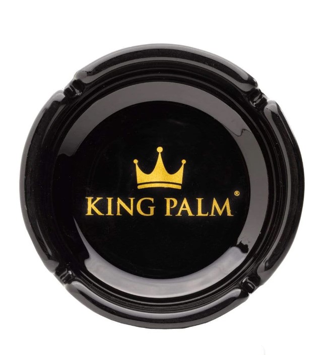 King Palm Black Glass Ashtray