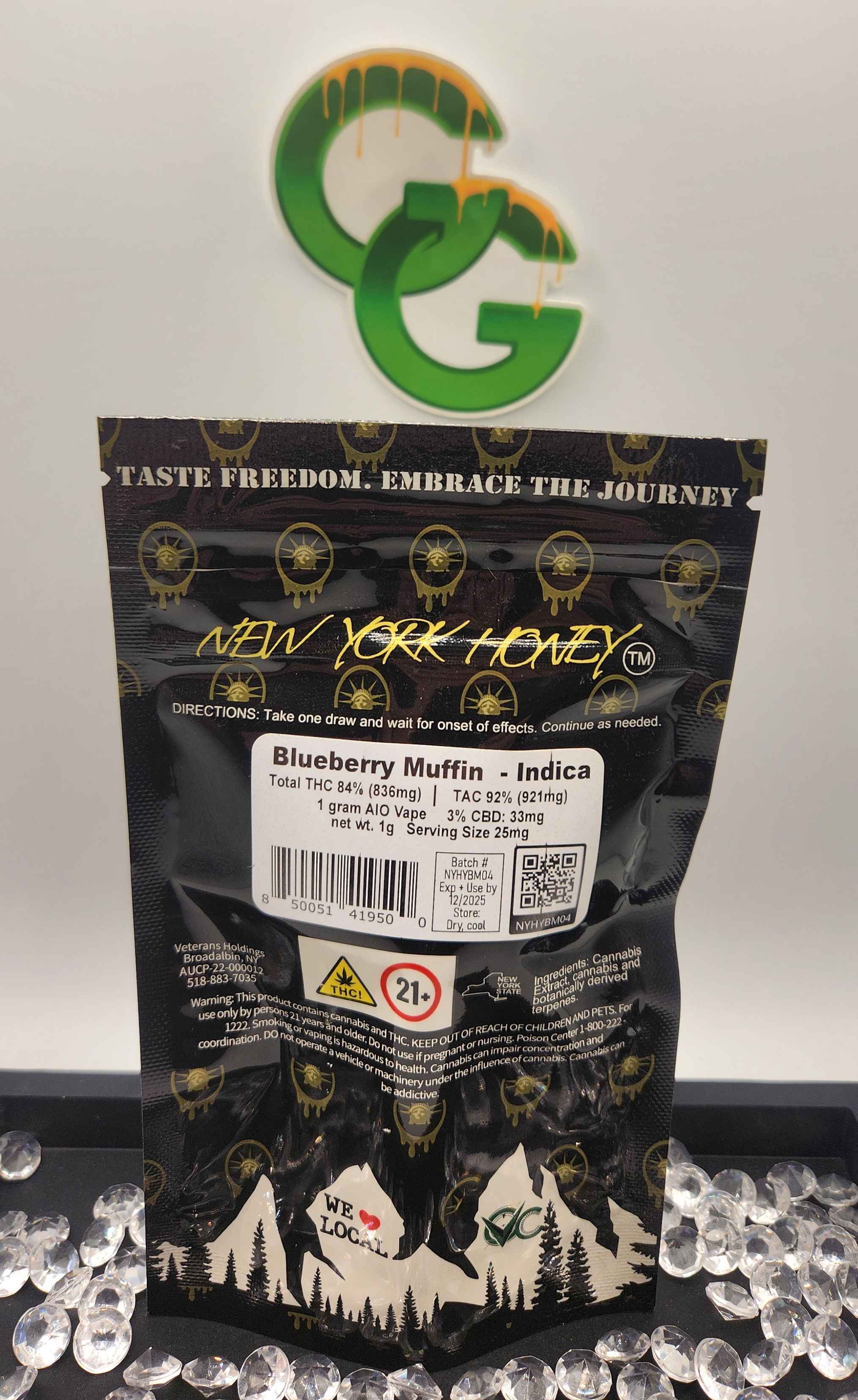 Veterans Holdings NY Honey Blueberry Muffin 1G All-In-One Vape Pen