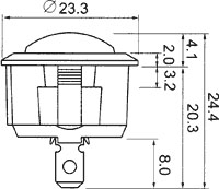 Indicador com lâmpada de neon vermelho 230VAC Ø20mm