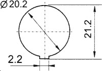Indicador com lâmpada de neon vermelho 230VAC Ø20mm