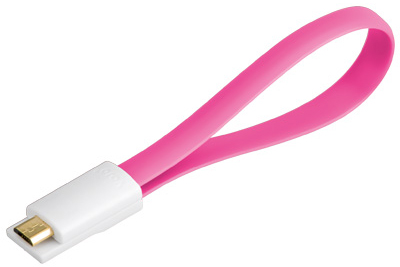Cabo USB 2.0 A - micro-USB B magn&eacute;tico 0.2m - cor-de-rosa