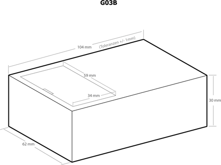 Caixa plástica com abertura e tampa para pilhas 104x62x30mm - Kemo G03B