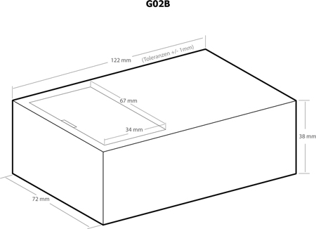 Caixa plástica com abertura e tampa para pilhas 123x72x39mm - Kemo G02B