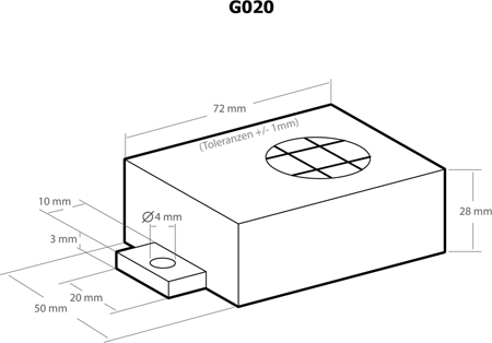 Caixa plástica para altifalante 72x50x28mm - Kemo G020